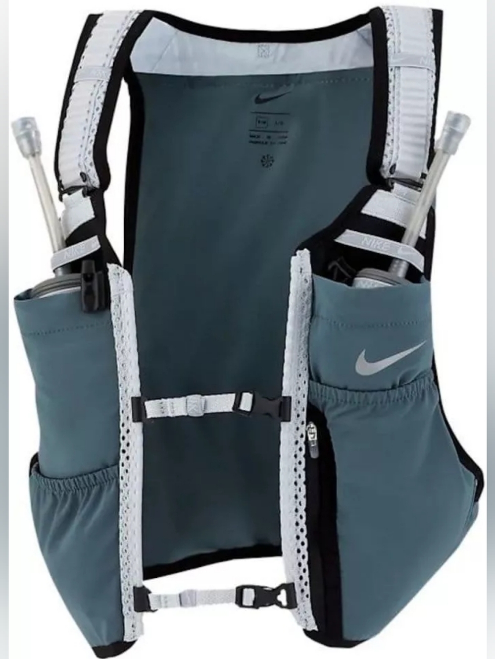 Nike Men's Teal and White Hydration Running Vest